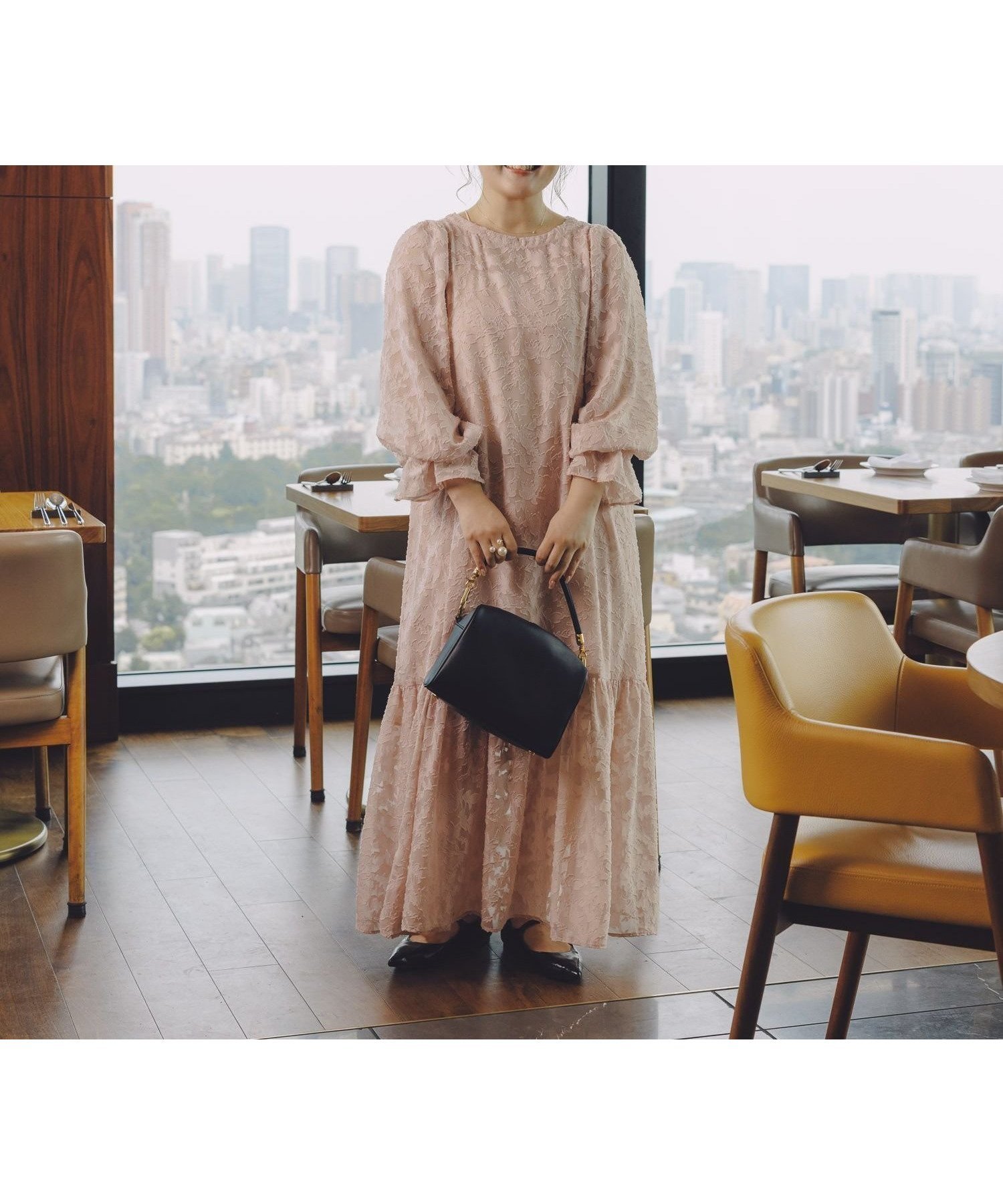 【ローリーズファーム/LOWRYS FARM】の【dayme】【WEB先行 】シアージャガードワンピース インテリア・キッズ・メンズ・レディースファッション・服の通販 founy(ファニー) 　ファッション　Fashion　レディースファッション　Fashion for Women　ワンピース　Dresses　シアー　Sheer, See-Through　フラワー　Flower, Floral　ボタニカル　Botanical, Floral Pattern　モチーフ　Motif, Design Theme　エレガント 上品　Elegant　ピンク|ID: prp329100004629666 ipo3291000000033519653