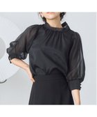 【ドレス/DRESS+】のブラウス リボンカラー 七分袖 シアー素材 裏地付き 人気、トレンドファッション・服の通販 founy(ファニー) ファッション Fashion レディースファッション Fashion for Women トップス・カットソー Cut & Sew Tops シャツ・ブラウス・オフィスカジュアル Elegant Blouses & Button-Ups インナー Innerwear オーガンジー Organza Fabric カフス Cuff Design ガーリー Girly, Feminine Style シアー Sheer, See-Through スリーブ Sleeve, Long Sleeve / Short Sleeve ハイネック High Neck, Mock Neck フェミニン Feminine, Girly ボトム Bottoms, Lower Wear リボン Ribbon, Bow thumbnail ブラック|ID: prp329100004629745 ipo3291000000033294167