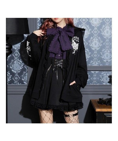 【ノエミ/NOEMIE】のゴシックセーラー裏毛ブルゾン インテリア・キッズ・メンズ・レディースファッション・服の通販 founy(ファニー) 　ファッション　Fashion　レディースファッション　Fashion for Women　アウター　Coat / Outerwear Collection　ブルゾンジャケット・スポーティアウター　Blouson Jackets　フリル　Frill, Ruffle　ブルゾン　Blouson, Bomber Jacket　プリント　Print, Printed Pattern　レース　Lace, Lace Fabric　黒|ID: prp329100004629757 ipo3291000000033399791