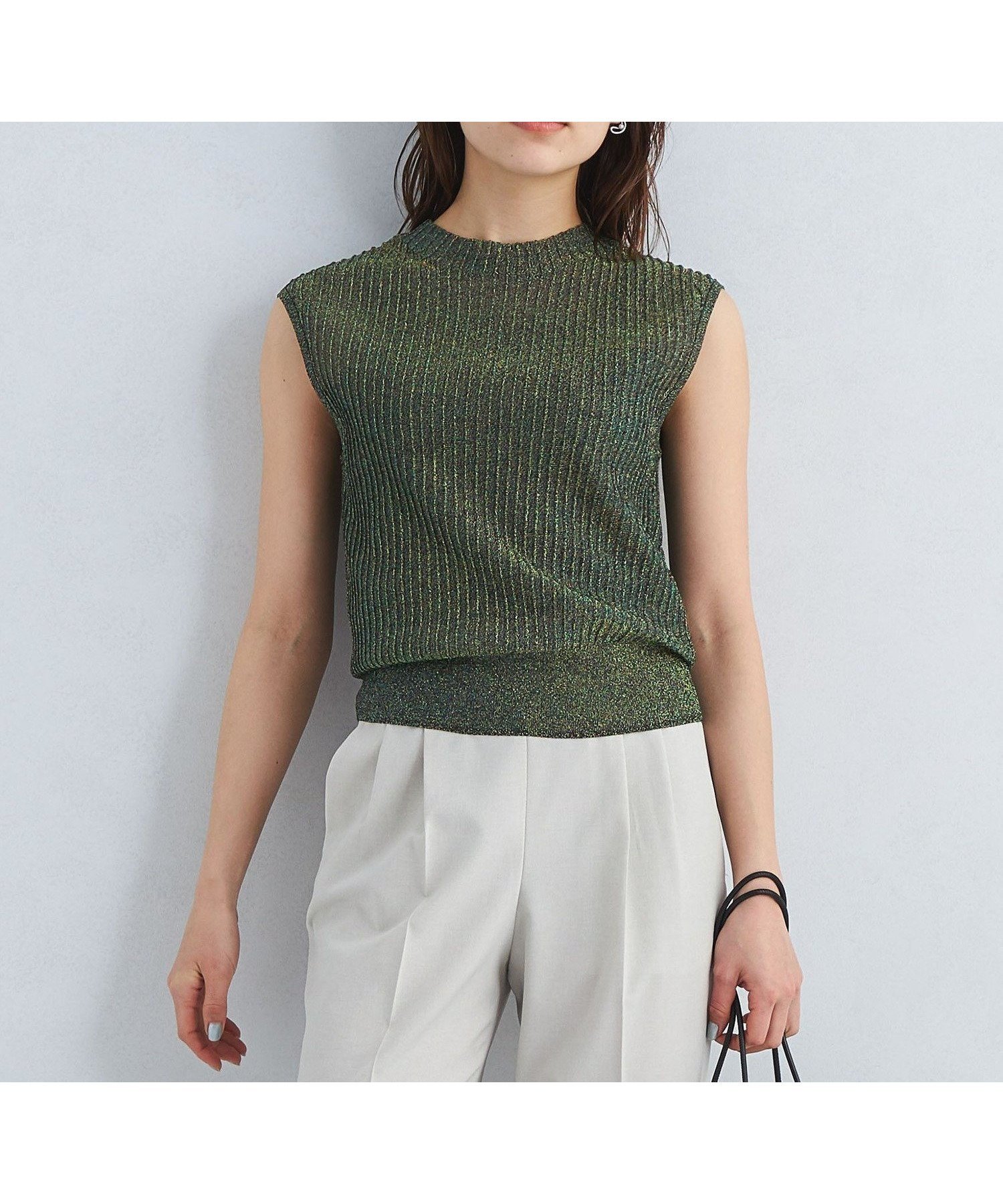 【ユナイテッドアローズ/UNITED ARROWS】のオーロララメ ノースリーブ ニット プルオーバー -ウォッシャブル- 人気、トレンドファッション・服の通販 founy(ファニー) 　ファッション　Fashion　レディースファッション　Fashion for Women　トップス・カットソー　Cut & Sew Tops　ニット　Knit Tops & Sweaters　キャミソール&ノースリーブ　Camisoles & Sleeveless Tops　カジュアルプルオーバー・ニットトップス　Pullovers & Knit Tops / Casual Pullovers　おすすめ　Recommended / Our Picks　アンサンブル　Ensemble Set　ウォッシャブル　Machine Washable　カーディガン　Cardigan, Knitwear　デニム　Denim, Jeans Material　ノースリーブ　Sleeveless, No-Sleeve　ボトルネック　Bottle Neck, Mock Neck　エレガント 上品　Elegant　 other-1|ID: prp329100004629818 ipo3291000000033543797