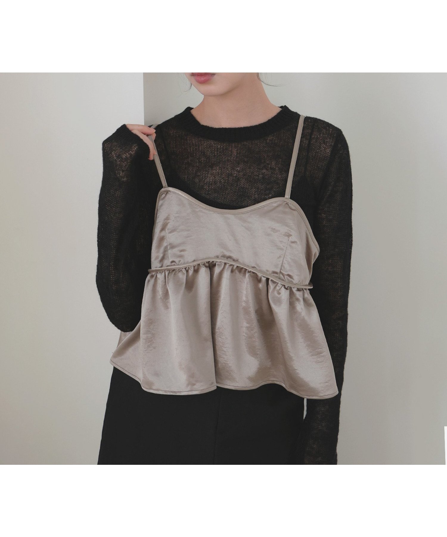 【リアン/Lian】のサテンキャミビスチェ インテリア・キッズ・メンズ・レディースファッション・服の通販 founy(ファニー) 　ファッション　Fashion　レディースファッション　Fashion for Women　トップス・カットソー　Cut & Sew Tops　キャミソール&ノースリーブ　Camisoles & Sleeveless Tops　ビスチェ　Bustiers & Corset Tops / Layered Bustier Style　サテン　Satin, Glossy Fabric　エレガント 上品　Elegant　グレイッシュベージュ|ID: prp329100004629893 ipo3291000000033570187
