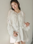 【その他のブランド/Other】のシアーギャザーペプラムブルゾン white|ID: prp329100004630269 ipo3291000000033302188