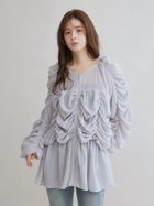 【その他のブランド/Other】のシアーギャザーペプラムブルゾン blue gray|ID: prp329100004630269 ipo3291000000033302194