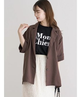 【ルディックパーク/LUDIC PARK】のパウダーサテンテーラードジャケット 人気、トレンドファッション・服の通販 founy(ファニー) ファッション Fashion レディースファッション Fashion for Women アウター Coat / Outerwear Collection レディースジャケット・軽アウター Jackets テーラードジャケット / 通勤・きれいめスタイル Tailored Jackets & Blazers おすすめ Recommended / Our Picks サテン Satin, Glossy Fabric ジャケット Jacket, Outerwear デニム Denim, Jeans Material パウダー Powder, Soft Tone ポケット Pocket, Pocket Detail ワイド Wide, Wide Fit 半袖 Short Sleeve, Half Sleeve |ID:prp329100004630319