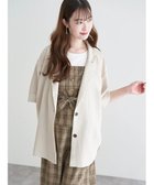 【ルディックパーク/LUDIC PARK】のパウダーサテンテーラードジャケット 人気、トレンドファッション・服の通販 founy(ファニー) ファッション Fashion レディースファッション Fashion for Women アウター Coat / Outerwear Collection レディースジャケット・軽アウター Jackets テーラードジャケット / 通勤・きれいめスタイル Tailored Jackets & Blazers おすすめ Recommended / Our Picks サテン Satin, Glossy Fabric ジャケット Jacket, Outerwear デニム Denim, Jeans Material パウダー Powder, Soft Tone ポケット Pocket, Pocket Detail ワイド Wide, Wide Fit 半袖 Short Sleeve, Half Sleeve thumbnail ベージュ|ID: prp329100004630319 ipo3291000000033672639