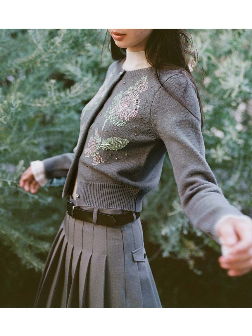 【リリーブラウン/Lily Brown】のL.B CANDY STOCK フラワービーズ刺繍カーディガン インテリア・キッズ・メンズ・レディースファッション・服の通販 founy(ファニー) 　ファッション　Fashion　レディースファッション　Fashion for Women　トップス・カットソー　Cut & Sew Tops　カーディガン・羽織り　Layered Style Cardigans　おすすめ　Recommended / Our Picks　インナー　Innerwear　カーディガン　Cardigan, Knitwear　パール　Pearl, Pearl Accent　フラワー　Flower, Floral　エレガント 上品　Elegant　春　Spring　羽織　Haori, Light Jacket　GRY[006]|ID: prp329100004630472 ipo3291000000033305412