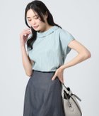 【ニューヨーカー/NEWYORKER】のカラードストライプ ロールカラーフレンチスリーブブラウス 人気、トレンドファッション・服の通販 founy(ファニー) ファッション Fashion レディースファッション Fashion for Women トップス・カットソー Cut & Sew Tops シャツ・ブラウス・オフィスカジュアル Elegant Blouses & Button-Ups 春 Spring ストライプ Stripe, Striped Pattern ブロード Broadcloth, Fine Cotton リラックス Relax, Relaxed Fit S/S・春夏 SS, Spring/Summer, Warm Season 夏 Summer エレガント 上品 Elegant thumbnail グリーン|ID: prp329100004630496 ipo3291000000033559886