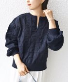 【シップス フォー ウィメン/SHIPS】の【WEB限定】 洗濯機可能 2WAY フラワー ジャカード ハーフ ジップ プルオーバー ネイビー|ID: prp329100004630533 ipo3291000000033560426