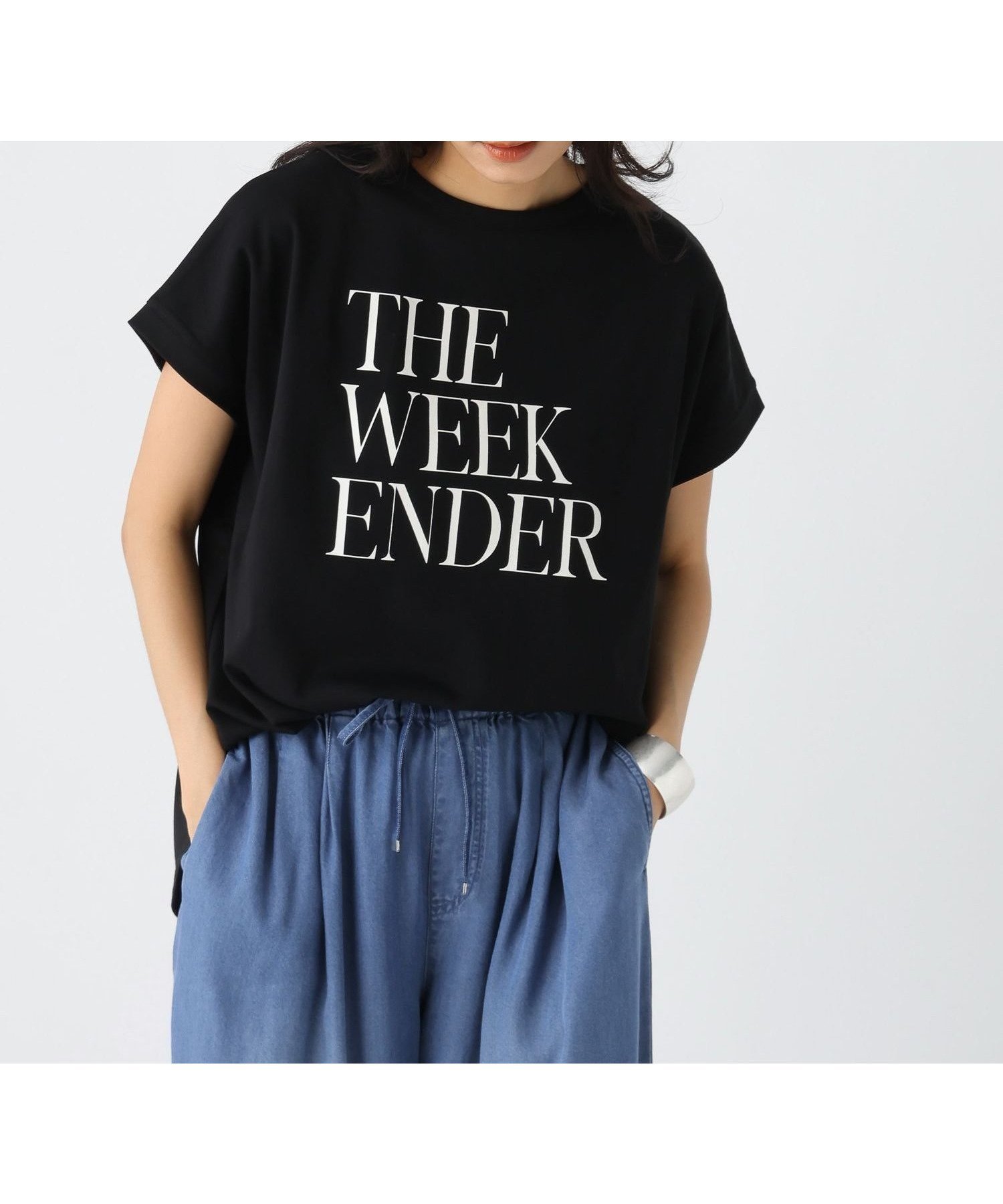 【エルーラ/Elura】の汗じみ軽減フレンチTシャツ/582764 インテリア・キッズ・メンズ・レディースファッション・服の通販 founy(ファニー) 　ファッション　Fashion　レディースファッション　Fashion for Women　トップス・カットソー　Cut & Sew Tops　シャツ・ブラウス・オフィスカジュアル　Elegant Blouses & Button-Ups　ロングTシャツ・Tシャツ　Longline T-Shirts & Tees　スリーブ　Sleeve, Long Sleeve / Short Sleeve　タイトスカート　Pencil Skirt, Tight Skirt　デニム　Denim, Jeans Material　フレア　Flare, Flared　フレンチ　French, French Style　リラックス　Relax, Relaxed Fit　ワイド　Wide, Wide Fit　夏　Summer　ブラック09|ID: prp329100004630583 ipo3291000000033633365