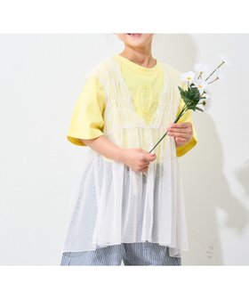 【チャオパニックティピー/CIAOPANIC TYPY / KIDS】の【WEB限定】【KIDS】ピグメント加工フラワーロープTee 人気、トレンドファッション・服の通販 founy(ファニー) ファッション Fashion キッズファッション Fashion for Kids おすすめ Recommended / Our Picks インナー Innerwear サロペット Overalls, Salopette ショート Short, Short Length デニム Denim, Jeans Material フラワー Flower, Floral 夏 Summer |ID:prp329100004630643