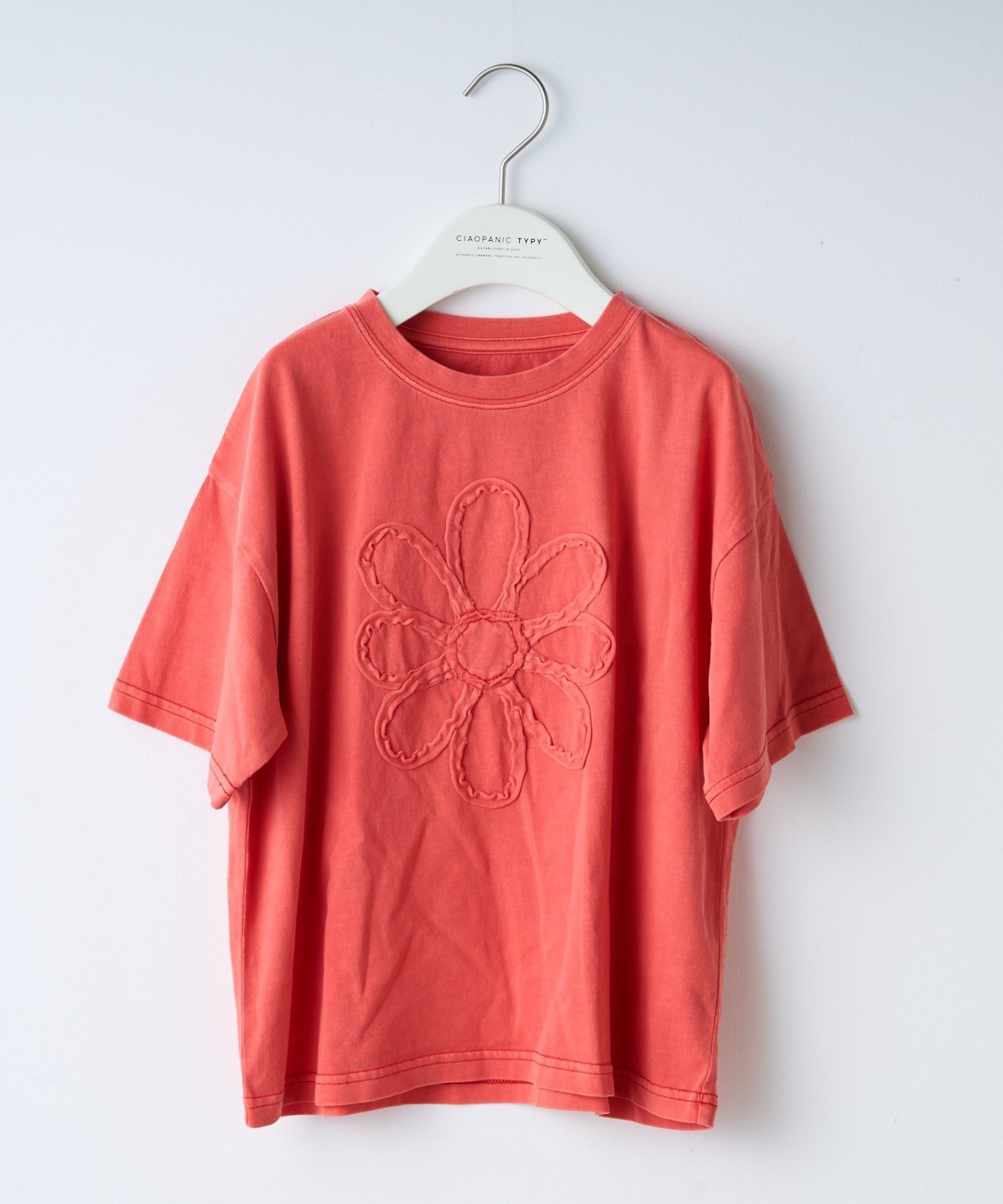 【チャオパニックティピー/CIAOPANIC TYPY / KIDS】の【WEB限定】【KIDS】ピグメント加工フラワーロープTee インテリア・キッズ・メンズ・レディースファッション・服の通販 founy(ファニー) 　ファッション　Fashion　キッズファッション　Fashion for Kids　おすすめ　Recommended / Our Picks　インナー　Innerwear　サロペット　Overalls, Salopette　ショート　Short, Short Length　デニム　Denim, Jeans Material　フラワー　Flower, Floral　夏　Summer　レッド|ID: prp329100004630643 ipo3291000000033461888
