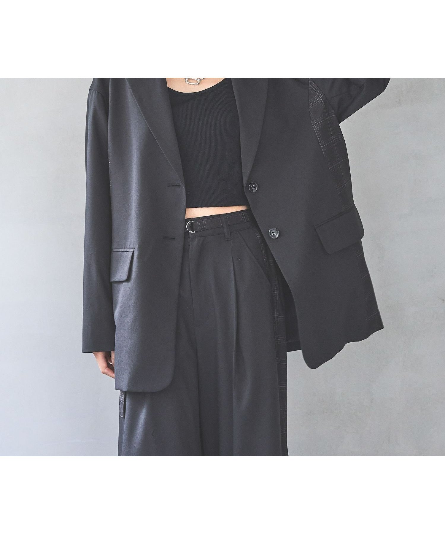 【ページボーイ/PAGEBOY】の【2サイズ展開/セットアップ対応】チェックMIXジャケット【WEB先行 】 人気、トレンドファッション・服の通販 founy(ファニー) 　ファッション　Fashion　レディースファッション　Fashion for Women　アウター　Coat / Outerwear Collection　レディースジャケット・軽アウター　Jackets　クラシカル　Classical, Vintage-Inspired　ショルダー　Shoulder, Shoulder Strap　シンプル　Simple, Minimal　ジャケット　Jacket, Outerwear　セットアップ　Set-Up, Coordinated Outfit　チェック　Check, Plaid, Tartan　デニム　Denim, Jeans Material　トレンド　Trend, Trending Now　ドロップ　Drop Shoulder, Dropped Style　フレア　Flare, Flared　フロント　Front, Front Design　ミニスカート　Mini Skirt, Short Skirt　リラックス　Relax, Relaxed Fit　ロング　Long, Long-Length　今季　This Season, Current Season　春　Spring　 other-1|ID: prp329100004631127 ipo3291000000033593379