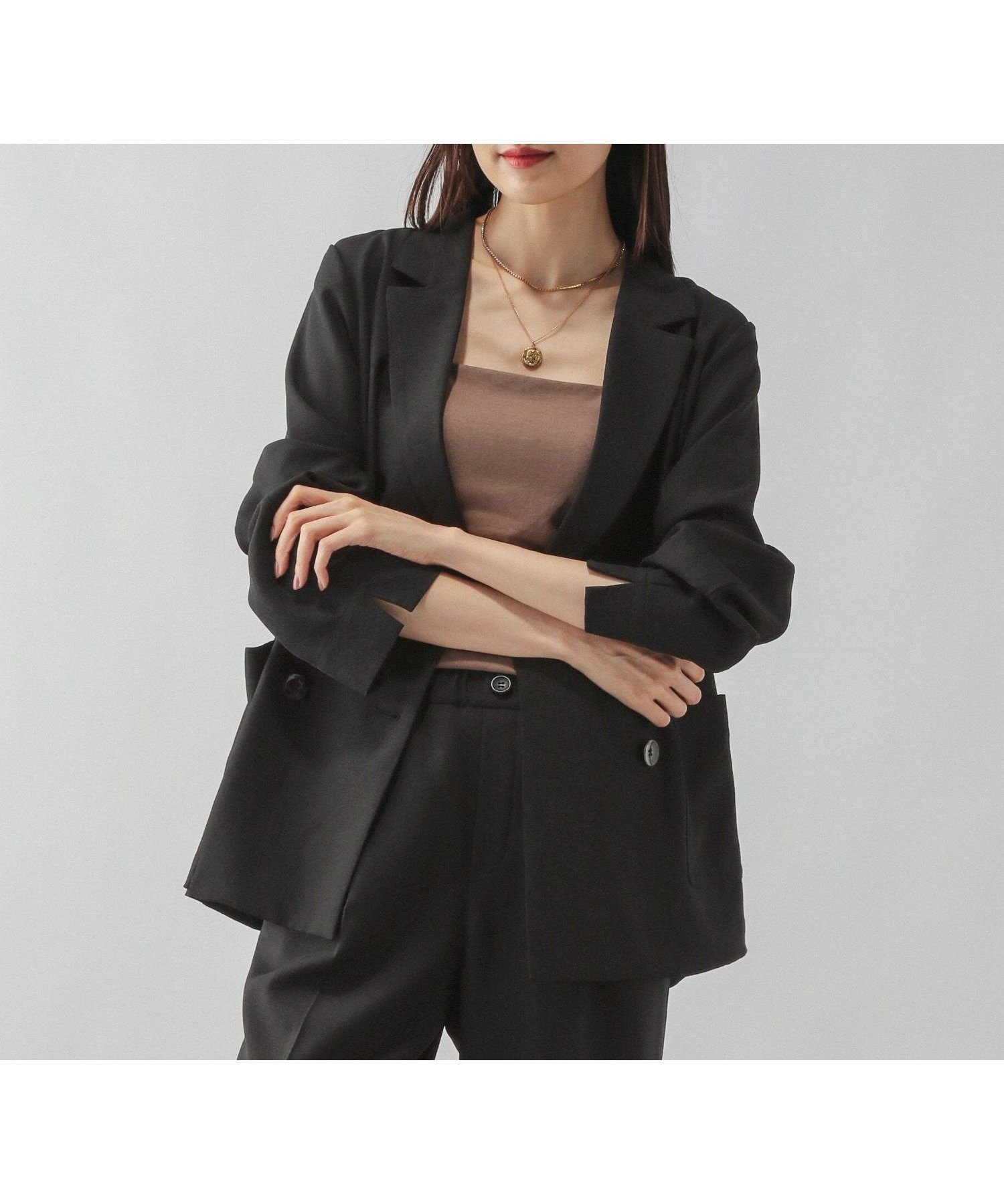 【グローバルワーク/GLOBAL WORK】のセミシアーダブルジャケット/580889 人気、トレンドファッション・服の通販 founy(ファニー) 　ファッション　Fashion　レディースファッション　Fashion for Women　アウター　Coat / Outerwear Collection　レディースジャケット・軽アウター　Jackets　インナー　Innerwear　シアー　Sheer, See-Through　ジャケット　Jacket, Outerwear　スリット　Slit, Slit Detail　ダブル　Double, Double-Breasted　ツイル　Twist, Twisted Detail　ワンポイント　One Point, Statement Accent　エレガント 上品　Elegant　秋　Autumn　 other-1|ID: prp329100004631138 ipo3291000000033672322