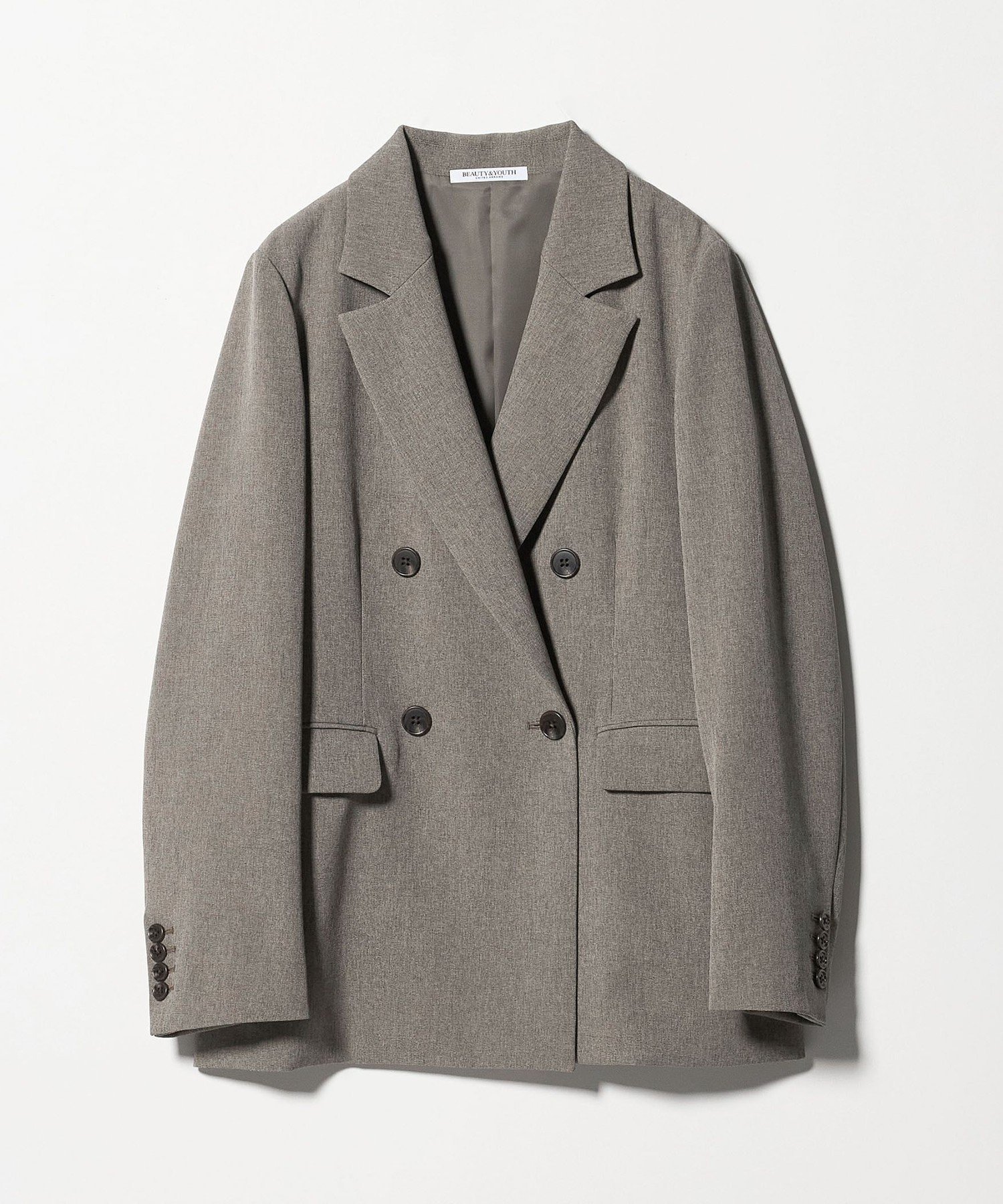 【ビューティ&ユース ユナイテッドアローズ/BEAUTY&YOUTH / UNITED ARROWS】のポリエステルブレンド ダブルジャケット インテリア・キッズ・メンズ・レディースファッション・服の通販 founy(ファニー) 　ファッション　Fashion　レディースファッション　Fashion for Women　アウター　Coat / Outerwear Collection　レディースジャケット・軽アウター　Jackets　インナー　Innerwear　ウォーム　Warm Fabric　春　Spring　ジャケット　Jacket, Outerwear　スニーカー　Sneakers, Trainers　セットアップ　Set-Up, Coordinated Outfit　ダブル　Double, Double-Breasted　デニム　Denim, Jeans Material　人気　Popular, Best Seller　バランス　Balance, Style Balance　マキシ　Maxi, Full Length　ワイド　Wide, Wide Fit　A/W・秋冬　Autumn/Winter　S/S・春夏　SS, Spring/Summer, Warm Season　おすすめ　Recommended / Our Picks　夏　Summer　エレガント 上品　Elegant　ビジネス 仕事 通勤　Business / Work / Commuting　LT.GRAY|ID: prp329100004631275 ipo3291000000033397158