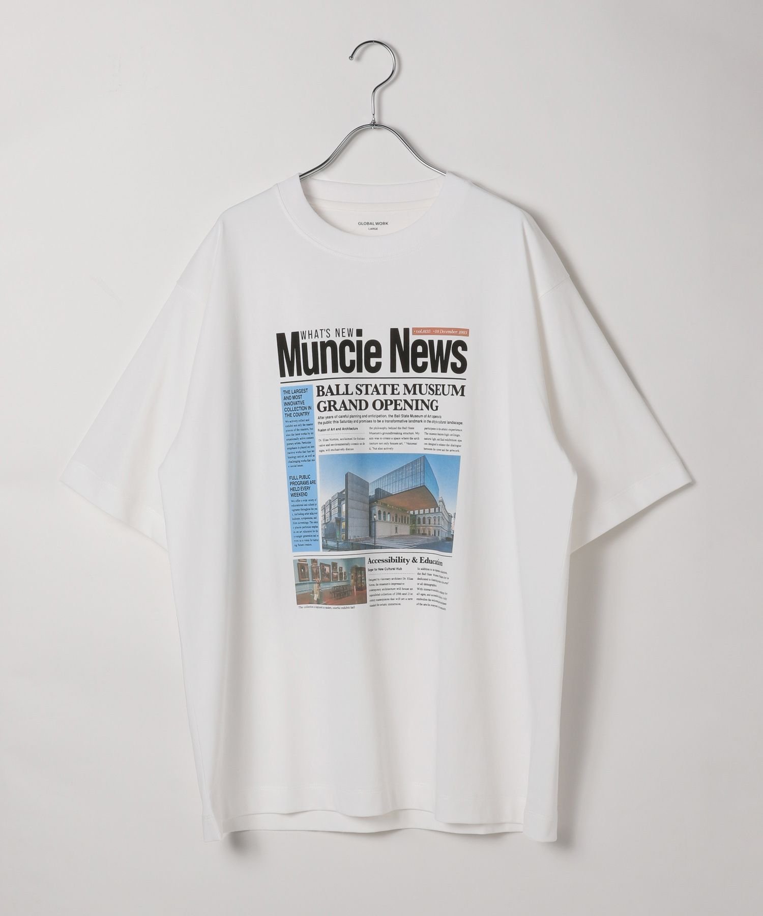 【グローバルワーク/GLOBAL WORK】のグラフィックTシャツ3/半袖/584704 インテリア・キッズ・メンズ・レディースファッション・服の通販 founy(ファニー) 　ファッション　Fashion　レディースファッション　Fashion for Women　トップス・カットソー　Cut & Sew Tops　シャツ・ブラウス・オフィスカジュアル　Elegant Blouses & Button-Ups　ロングTシャツ・Tシャツ　Longline T-Shirts & Tees　おすすめ　Recommended / Our Picks　グラフィック　Graphic, Graphic Design　スラックス　Slacks, Dress Pants　プリント　Print, Printed Pattern　ペーパー　Paper, Kraft Paper　リラックス　Relax, Relaxed Fit　半袖　Short Sleeve, Half Sleeve　吸水　Absorbent, Quick-Dry　夏　Summer　オフ*ニュースペーパー01|ID: prp329100004631292 ipo3291000000033321753