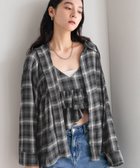 【ローリーズファーム/LOWRYS FARM】のオンブレチェックシャツ チャコールグレー18|ID:prp329100004631364