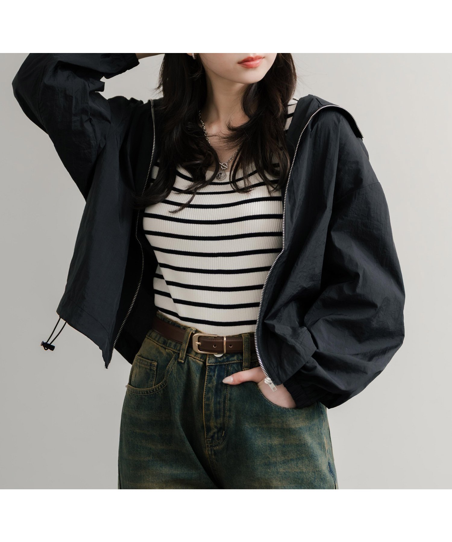 【ロッキーモンロー/Rocky Monroe】のオーバーサイズ ナイロンテックワッシャーフードジャケット インテリア・キッズ・メンズ・レディースファッション・服の通販 founy(ファニー) 　ファッション　Fashion　レディースファッション　Fashion for Women　アウター　Coat / Outerwear Collection　レディースジャケット・軽アウター　Jackets　インナー　Innerwear　カットソー　Cut and Sewn Top　軽量　Lightweight, Ultra Light　ショート　Short, Short Length　ジャケット　Jacket, Outerwear　スポーツ　Sports, Activewear　デニム　Denim, Jeans Material　ドローコード　Drawcord, Drawstring Cord　ブルゾン　Blouson, Bomber Jacket　ベーシック　Basic, Essential　ラウンド　Round, Round Neck　リラックス　Relax, Relaxed Fit　ワッシャー　Washer, Crinkled Finish　再入荷　Restock / Back in Stock　おすすめ　Recommended / Our Picks　旅行　Travel　ブラック|ID: prp329100004631370 ipo3291000000033396268