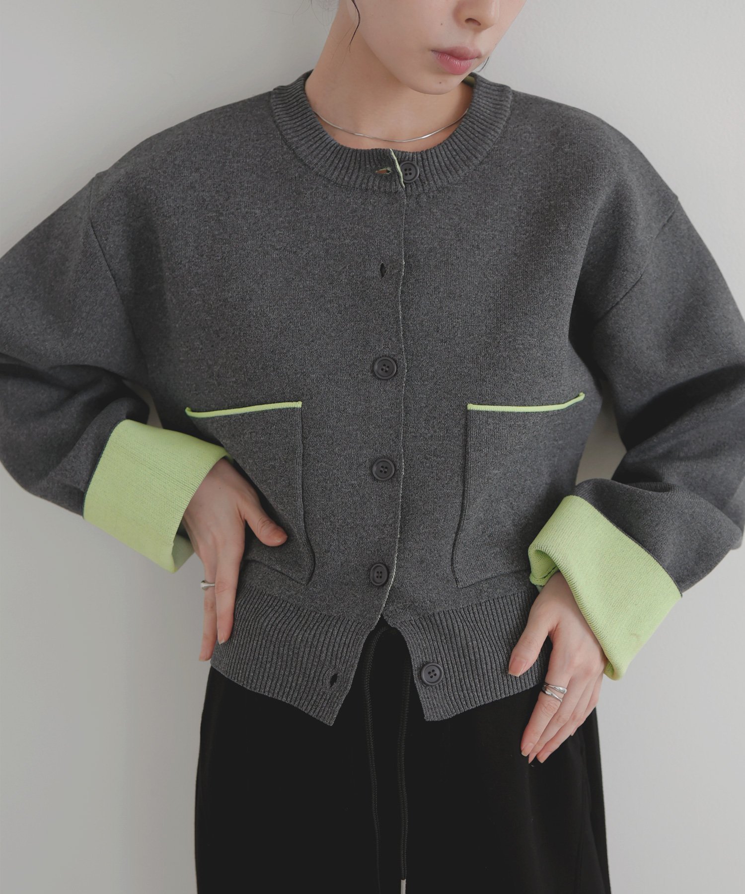 【リアン/Lian】のバイカラーニットカーディガン 人気、トレンドファッション・服の通販 founy(ファニー) 　ファッション　Fashion　レディースファッション　Fashion for Women　トップス・カットソー　Cut & Sew Tops　ニット　Knit Tops & Sweaters　カーディガン・羽織り　Layered Style Cardigans　再入荷　Restock / Back in Stock　春　Spring　 other-1|ID: prp329100004631388 ipo3291000000033503746