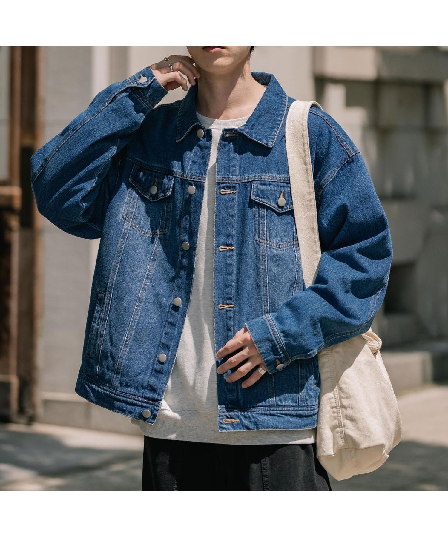 【ロッキーモンロー/Rocky Monroe】のオーバーサイズヴィンテージライク3rdタイプデニムジャケット インテリア・キッズ・メンズ・レディースファッション・服の通販 founy(ファニー) 　ファッション　Fashion　レディースファッション　Fashion for Women　アウター　Coat / Outerwear Collection　レディースジャケット・軽アウター　Jackets　デニムジャケット / カジュアルアウター　Denim Jackets　シンプル　Simple, Minimal　ジャケット　Jacket, Outerwear　デニム　Denim, Jeans Material　フラップ　Flap, Flap Pocket　フロント　Front, Front Design　ポケット　Pocket, Pocket Detail　ロング　Long, Long-Length　ヴィンテージ　Vintage Style　ブルーオーバーダイ|ID: prp329100004631454 ipo3291000000033401162