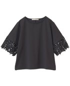 【メルローズ クレール/MELROSE claire】の【ケミカルレース切替スリーブプルオーバー】 人気、トレンドファッション・服の通販 founy(ファニー) ファッション Fashion レディースファッション Fashion for Women トップス・カットソー Cut & Sew Tops カジュアルプルオーバー・ニットトップス Pullovers & Knit Tops / Casual Pullovers おすすめ Recommended / Our Picks ケミカル Chemical, Chemical Wash シンプル Simple, Minimal スリーブ Sleeve, Long Sleeve / Short Sleeve レース Lace, Lace Fabric ビジネス 仕事 通勤 Business / Work / Commuting 切替 Switching, Contrast Panel thumbnail ブラック|ID: prp329100004631570 ipo3291000000033326895