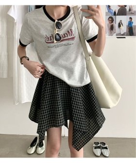 【チェルカ/CERCA】のChiina/Chiina / レタリングロゴプリント リンガーTシャツ 人気、トレンドファッション・服の通販 founy(ファニー) ファッション Fashion レディースファッション Fashion for Women トップス・カットソー Cut & Sew Tops シャツ・ブラウス・オフィスカジュアル Elegant Blouses & Button-Ups ロングTシャツ・Tシャツ Longline T-Shirts & Tees おすすめ Recommended / Our Picks ショート Short, Short Length チェック Check, Plaid, Tartan デニム Denim, Jeans Material トレンド Trend, Trending Now パイピング Piping, Trim Design ボトム Bottoms, Lower Wear ルーズ Loose, Oversized 再入荷 Restock / Back in Stock |ID:prp329100004631780