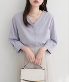 【ナチュラルクチュール/natural couture】のパール釦Vネック7分袖ブラウス 人気、トレンドファッション・服の通販 founy(ファニー) ファッション Fashion レディースファッション Fashion for Women トップス・カットソー Cut & Sew Tops シャツ・ブラウス・オフィスカジュアル Elegant Blouses & Button-Ups Vネックトップス V-Neck Tops / V-Cut Neckline Shirts アクセサリー Fashion Accessories シンプル Simple, Minimal ジャケット Jacket, Outerwear デコルテ Décolleté, Neckline なめらか Smooth, Silky Texture ネックレス Necklace, Pendant Necklace パール Pearl, Pearl Accent フェミニン Feminine, Girly フォーマル Formal, Dressy フロント Front, Front Design レース Lace, Lace Fabric エレガント 上品 Elegant 2025年 2025 2025-2026秋冬・A/W Autumn/Winter 2025–26 AW25–26 thumbnail サックスブルー|ID: prp329100004631781 ipo3291000000033574121