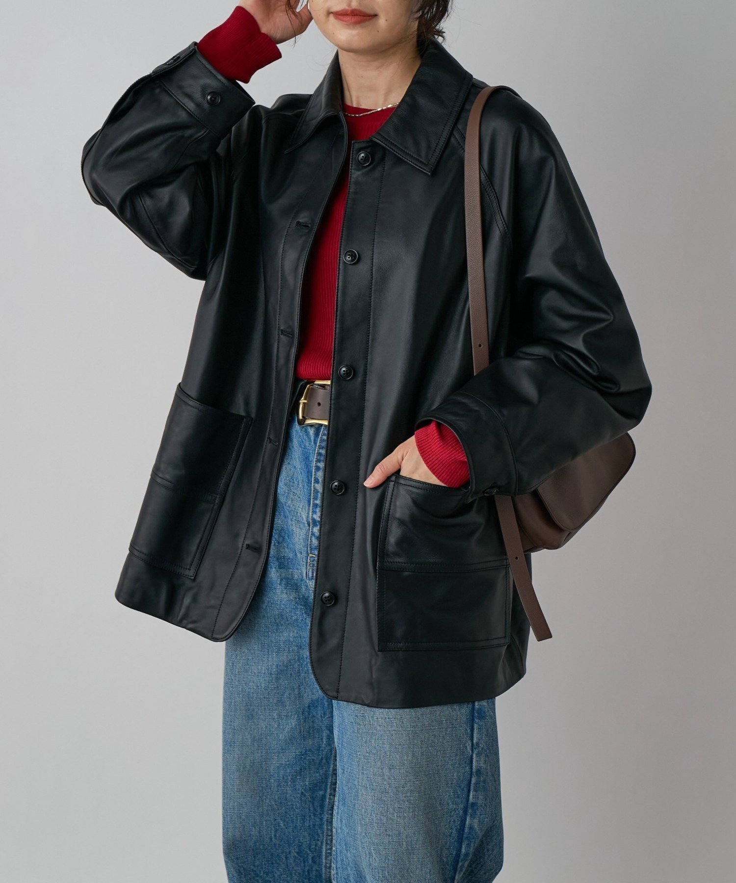 【リヴドロワ/RIVE DROITE】の【MONN. .(モン)】レザージャケット 人気、トレンドファッション・服の通販 founy(ファニー) 　ファッション　Fashion　レディースファッション　Fashion for Women　アウター　Coat / Outerwear Collection　レディースジャケット・軽アウター　Jackets　シンプル　Simple, Minimal　ジャケット　Jacket, Outerwear　スリーブ　Sleeve, Long Sleeve / Short Sleeve　パッチ　Patch, Appliqué　ポケット　Pocket, Pocket Detail　 other-1|ID: prp329100004632129 ipo3291000000033334695