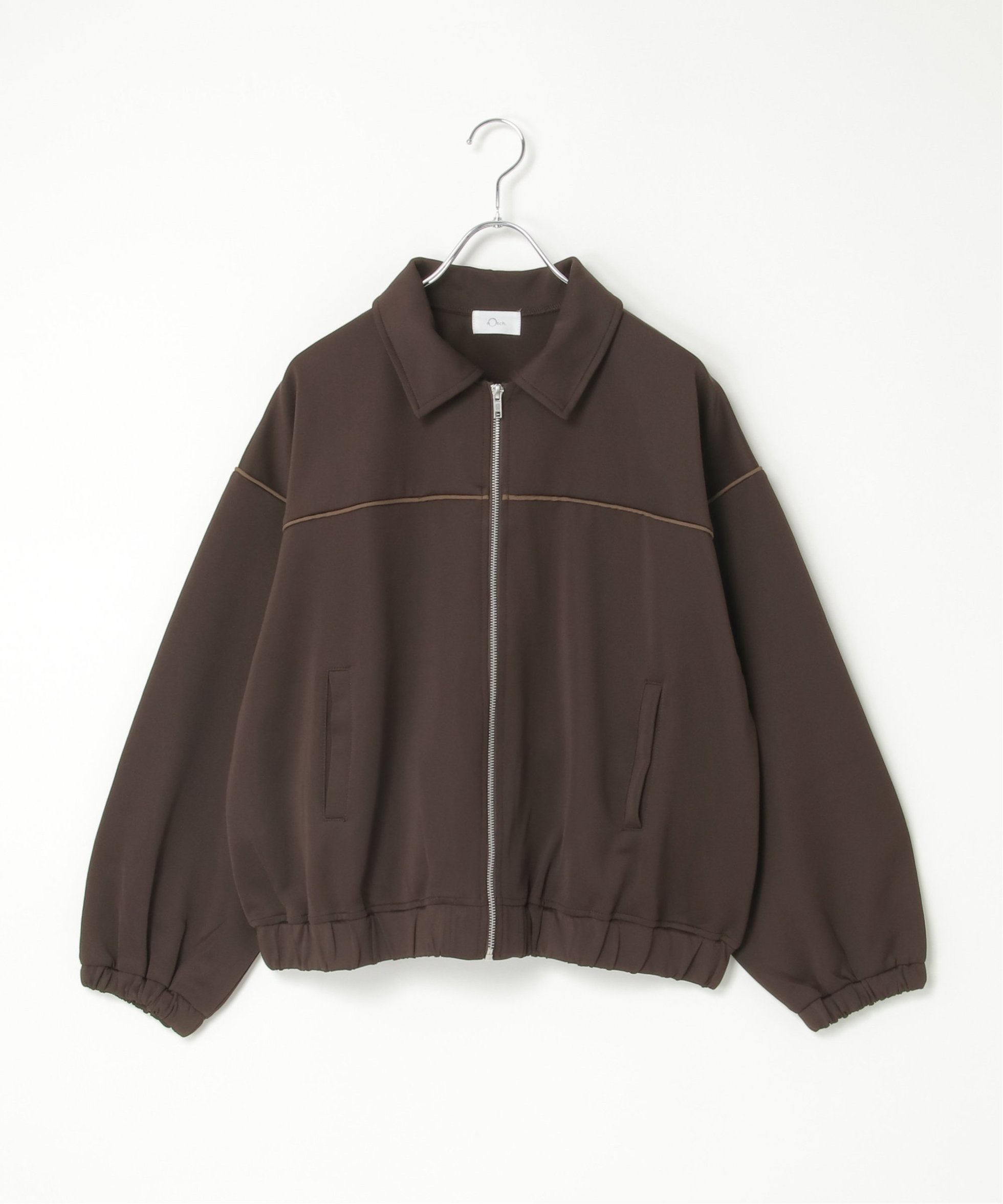 【ノッチ/notch】のジャージZIPアップブルゾン インテリア・キッズ・メンズ・レディースファッション・服の通販 founy(ファニー) 　ファッション　Fashion　レディースファッション　Fashion for Women　アウター　Coat / Outerwear Collection　ブルゾンジャケット・スポーティアウター　Blouson Jackets　おすすめ　Recommended / Our Picks　トレンド　Trend, Trending Now　パイピング　Piping, Trim Design　ビッグ　Big, Oversized　ブルゾン　Blouson, Bomber Jacket　ベーシック　Basic, Essential　定番　Standard, Basic Item　ブラウン|ID: prp329100004632220 ipo3291000000033398157
