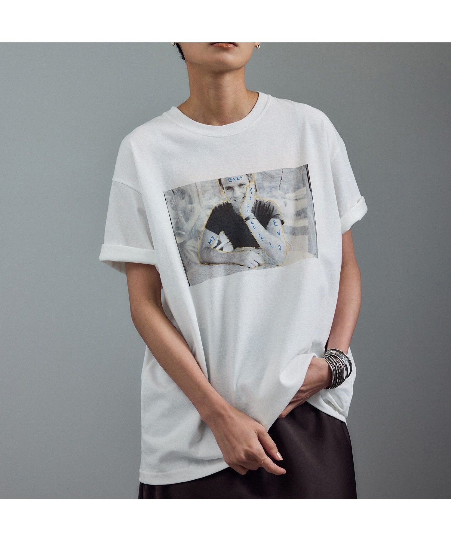 【サロン アダム エ ロペ/SALON adam et rope'】の【Jim Goldberg for SALON】フォトプリントTEE インテリア・キッズ・メンズ・レディースファッション・服の通販 founy(ファニー) 　ファッション　Fashion　レディースファッション　Fashion for Women　インナー　Innerwear　カリフォルニア　California, Cali Style　今季　This Season, Current Season　ジャケット　Jacket, Outerwear　スラックス　Slacks, Dress Pants　チェック　Check, Plaid, Tartan　デニム　Denim, Jeans Material　定番　Standard, Basic Item　プリント　Print, Printed Pattern　ミックス　Mix, Mixed Style　リラックス　Relax, Relaxed Fit　ワイド　Wide, Wide Fit　おすすめ　Recommended / Our Picks　日本製　Made In Japan　ホワイト系(11)|ID: prp329100004632240 ipo3291000000033503421