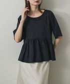 【センスオブプレイス/SENSE OF PLACE by URBAN RESEARCH】のクルーネックペプラムフリルトップ NAVY|ID: prp329100004632278 ipo3291000000033503973