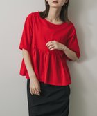 【センスオブプレイス/SENSE OF PLACE by URBAN RESEARCH】のクルーネックペプラムフリルトップ RED|ID: prp329100004632278 ipo3291000000033503976