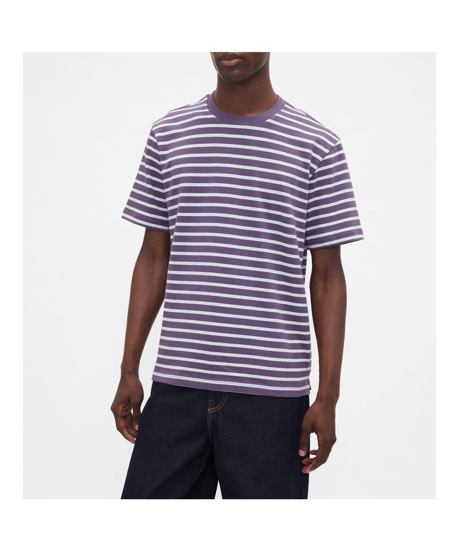 【ギャップ/GAP】のヘビーウェイト オリジナルTシャツ インテリア・キッズ・メンズ・レディースファッション・服の通販 founy(ファニー) 　ファッション　Fashion　レディースファッション　Fashion for Women　トップス・カットソー　Cut & Sew Tops　シャツ・ブラウス・オフィスカジュアル　Elegant Blouses & Button-Ups　ロングTシャツ・Tシャツ　Longline T-Shirts & Tees　半袖　Short Sleeve, Half Sleeve　PURPLE_STRIPE|ID: prp329100004632283 ipo3291000000033623805