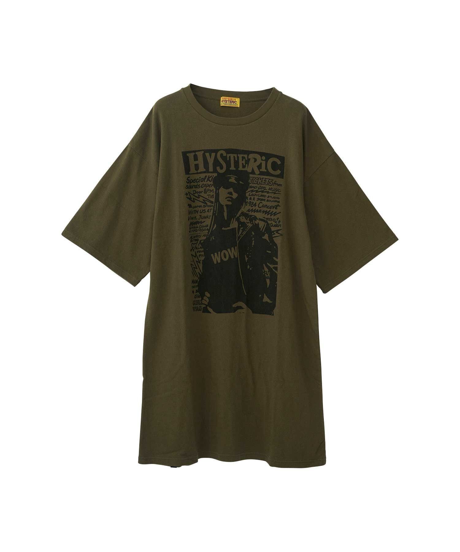 【ヒステリックグラマー/HYSTERIC GLAMOUR】のWOW GIRL ワンピース インテリア・キッズ・メンズ・レディースファッション・服の通販 founy(ファニー) 　ファッション　Fashion　レディースファッション　Fashion for Women　ワンピース　Dresses　グラフィック　Graphic, Graphic Design　カーキ|ID: prp329100004632334 ipo3291000000033427685