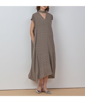 【ハウス オブ ロータス/HOUSE OF LOTUS】 ジオメトリーコモンプリントワンピース人気、トレンドファッション・服の通販 founy(ファニー) ファッション Fashion レディースファッション Fashion for Women ワンピース Dresses アンティーク Antique-Inspired イレギュラー Irregular Design ドレープ Drape, Draping Fabric プリント Print, Printed Pattern ヘムライン Hemline, Bottom Cut A/W・秋冬 Autumn/Winter |ID:prp329100004632359