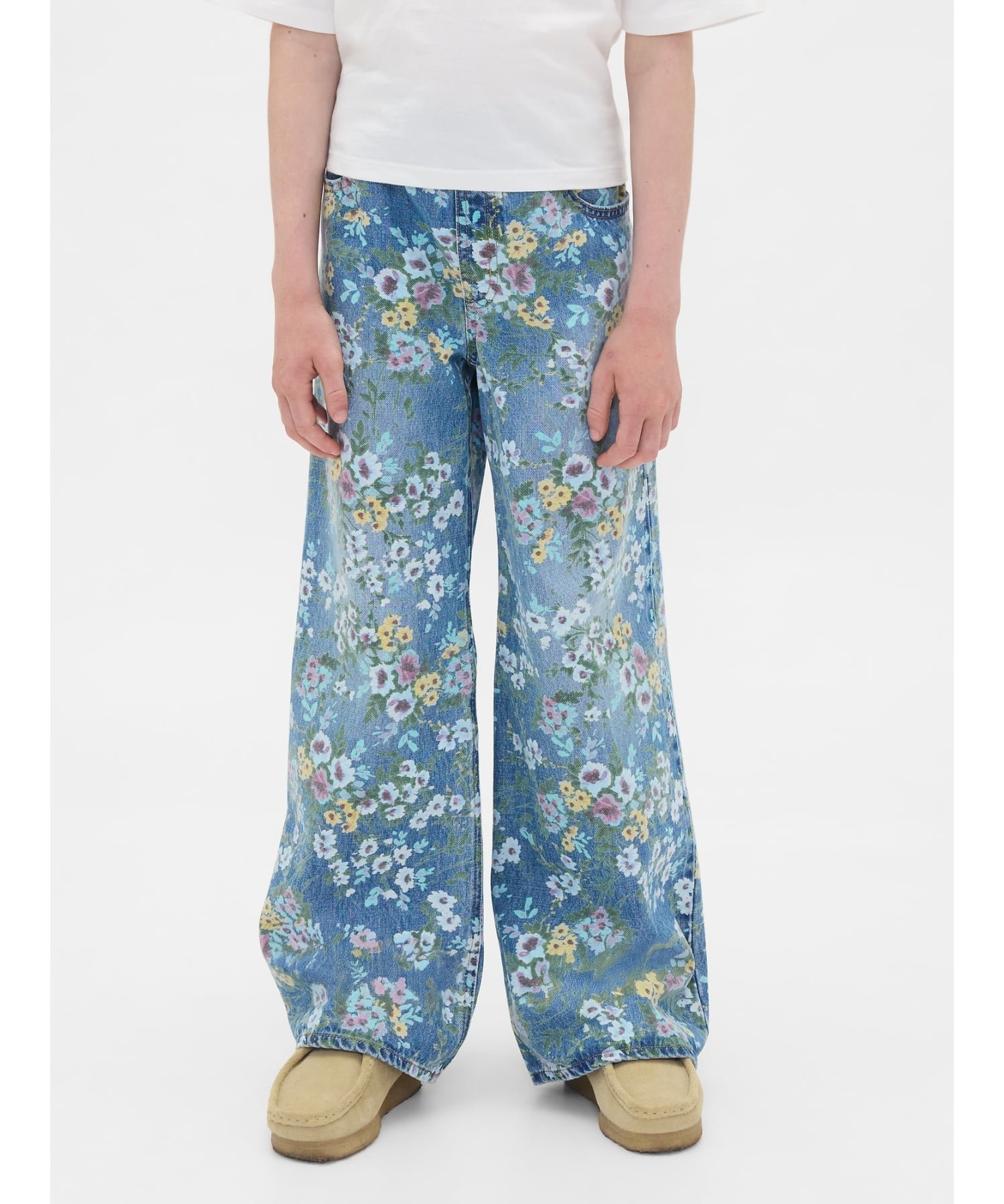 【ギャップ/GAP / KIDS】のフローラル イージーウエスト バギーデニム (キッズ) 人気、トレンドファッション・服の通販 founy(ファニー) 　ファッション　Fashion　キッズファッション　Fashion for Kids　ストレッチ　Stretch, Stretchy Fabric　デニム　Denim, Jeans Material　フィット　Fit, Slim Fit　ポケット　Pocket, Pocket Detail　リラックス　Relax, Relaxed Fit　 other-1|ID: prp329100004632512 ipo3291000000033508190