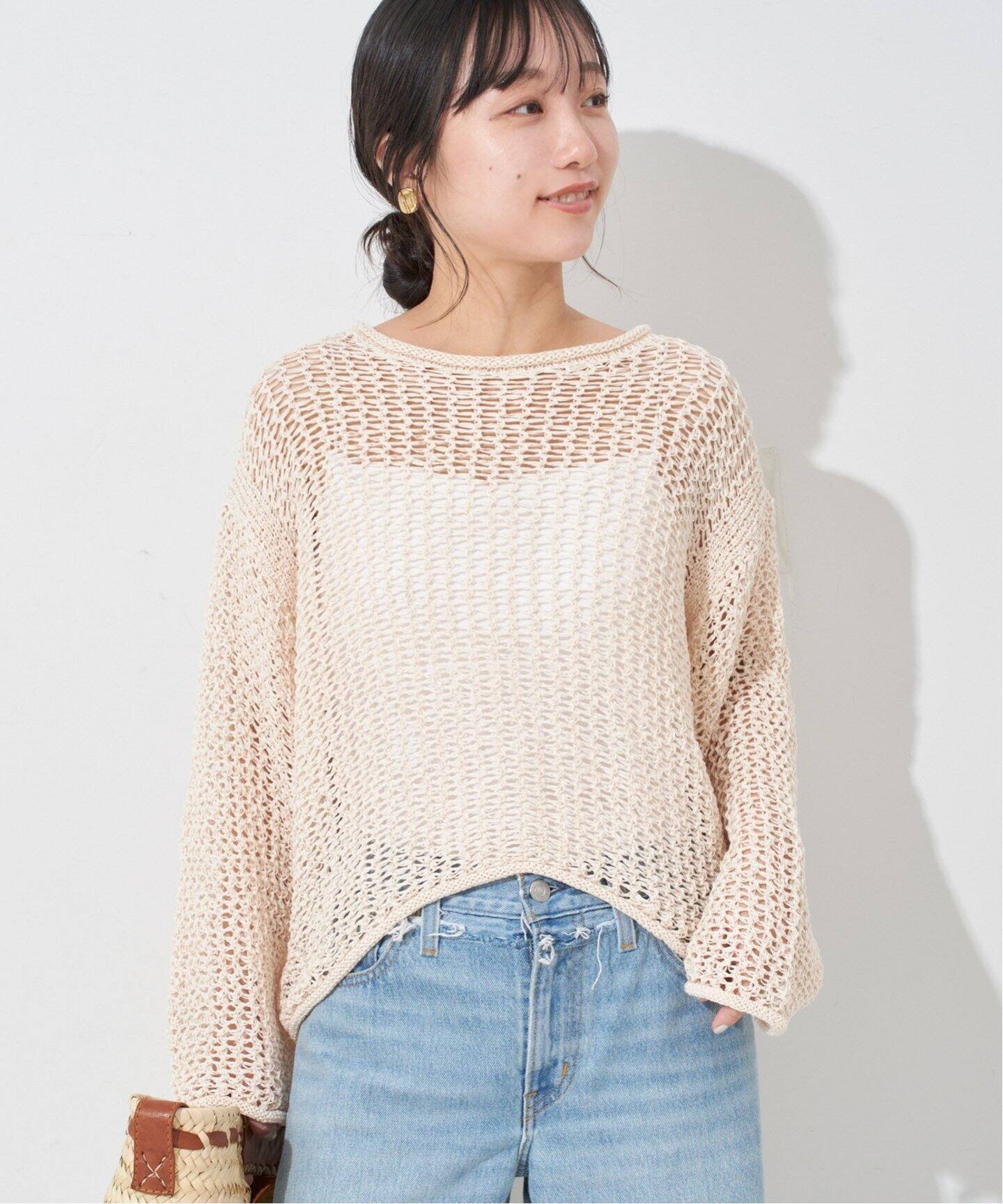 【スローブ イエナ/SLOBE IENA】のLOGAN/ローガン SLOBE別注 メッシュプルオーバー 人気、トレンドファッション・服の通販 founy(ファニー) 　ファッション　Fashion　レディースファッション　Fashion for Women　トップス・カットソー　Cut & Sew Tops　カジュアルプルオーバー・ニットトップス　Pullovers & Knit Tops / Casual Pullovers　メッシュ　Mesh, Net Fabric　別注　Limited Edition, Custom Order　 other-1|ID: prp329100004632554 ipo3291000000033339332