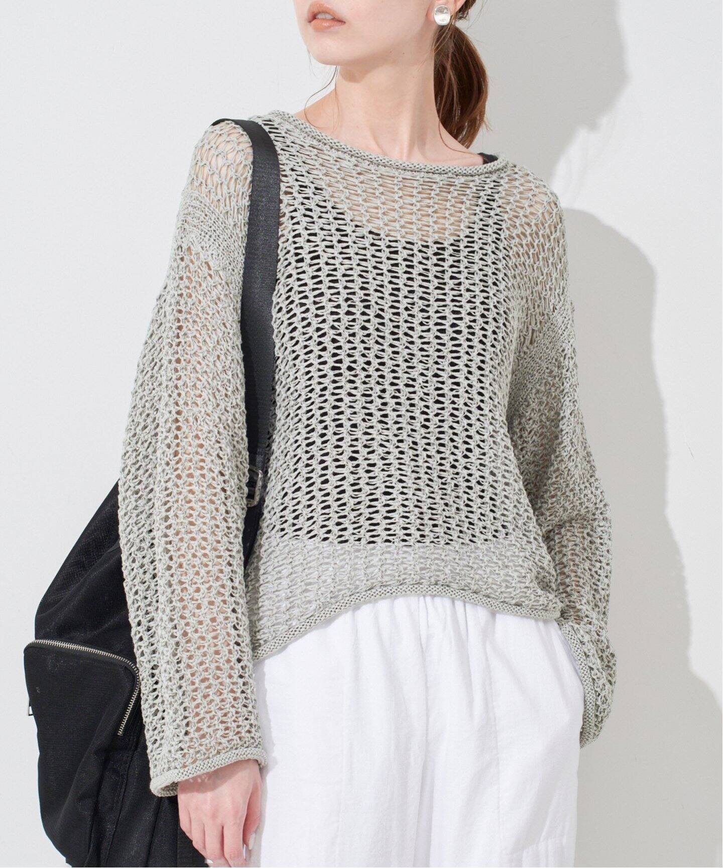 【スローブ イエナ/SLOBE IENA】のLOGAN/ローガン SLOBE別注 メッシュプルオーバー インテリア・キッズ・メンズ・レディースファッション・服の通販 founy(ファニー) 　ファッション　Fashion　レディースファッション　Fashion for Women　トップス・カットソー　Cut & Sew Tops　カジュアルプルオーバー・ニットトップス　Pullovers & Knit Tops / Casual Pullovers　メッシュ　Mesh, Net Fabric　別注　Limited Edition, Custom Order　サックスブルー B|ID: prp329100004632554 ipo3291000000033339337