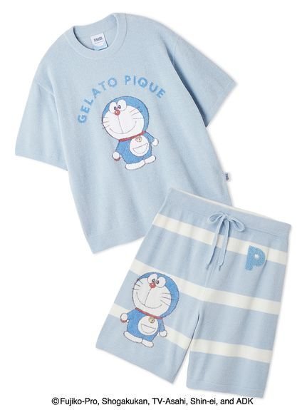 【ジェラートピケ オム/GELATO PIQUE HOMME / MEN】の【ドラえもん】【メンズ】ジャガードプルオーバー ハーフパンツセット インテリア・キッズ・メンズ・レディースファッション・服の通販 founy(ファニー) 　ファッション　Fashion　メンズファッション　Fashion for Men　トップス・カットソー　Cut & Sew Tops　ボトムス　Bottoms　ハーフパンツ・ショートパンツ　Shorts & Half Pants　キャラクター　Character, Licensed Characters　コレクション　Collection, Seasonal Line　ショート　Short, Short Length　スペシャル　Special, Limited Edition　セットアップ　Set-Up, Coordinated Outfit　人気　Popular, Best Seller　ハーフ　Half, Half-Length　ベーシック　Basic, Essential　ボーダー　Border, Stripe　メンズ　Men's, Menswear　モチーフ　Motif, Design Theme　お家時間・ステイホーム　Stay Home / At Home　BLU[086]|ID: prp329100004632589 ipo3291000000033339641