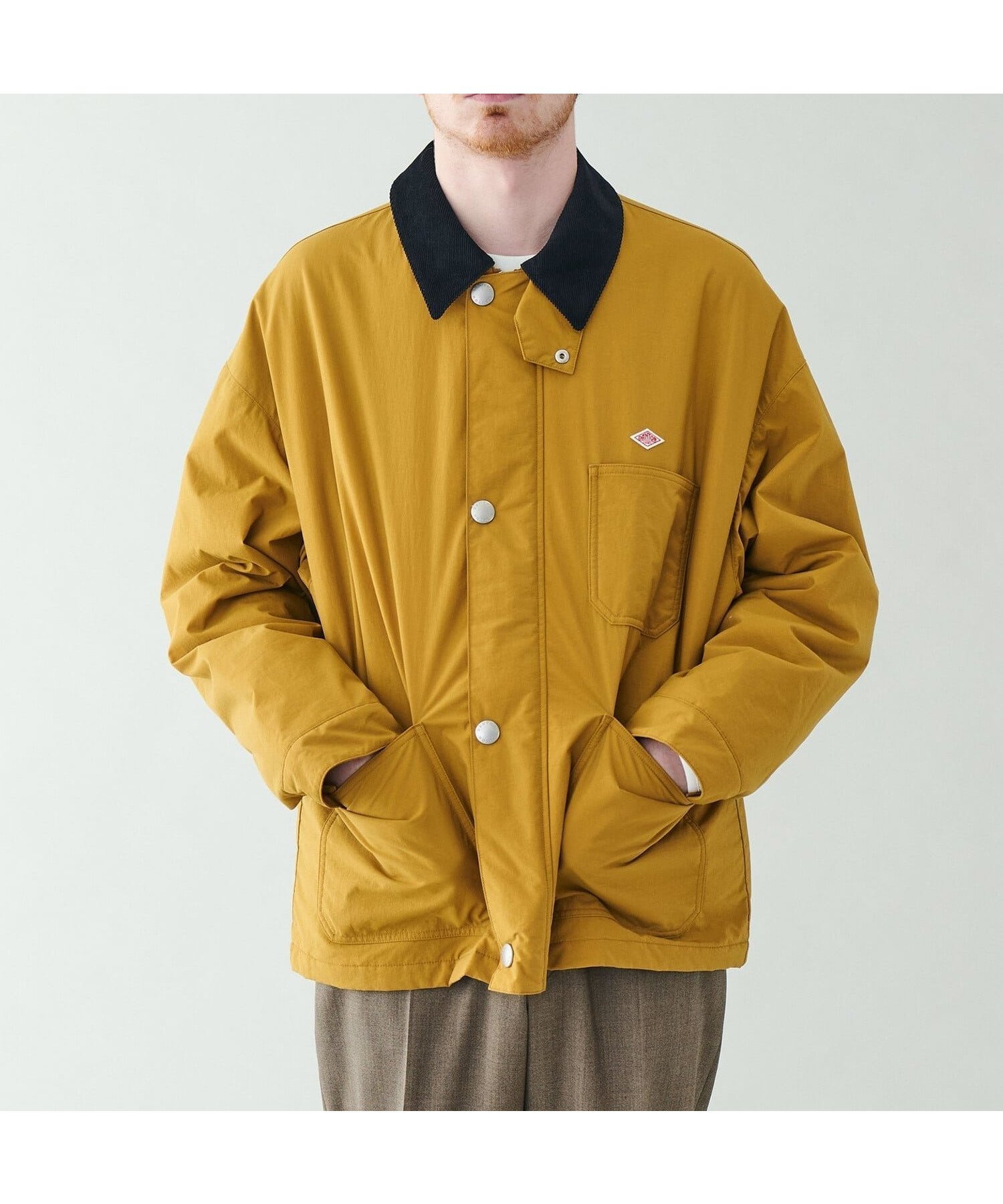 【ビショップ/Bshop / MEN】の中綿ナイロン カバーオールジャケット MEN インテリア・キッズ・メンズ・レディースファッション・服の通販 founy(ファニー) 　ファッション　Fashion　メンズファッション　Fashion for Men　アクリル　Acrylic Material　クラシカル　Classical, Vintage-Inspired　コーティング　Coating, Coated Finish　コーデュロイ　Corduroy, Cord Fabric　ジャケット　Jacket, Outerwear　タフタ　Taffeta, Structured Fabric　ドット　Polka Dot, Dot Pattern　パッチ　Patch, Appliqué　フィット　Fit, Slim Fit　ポケット　Pocket, Pocket Detail　レギュラー　Regular, Standard Fit　MUSTARD|ID: prp329100004632610 ipo3291000000033339865