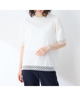 【デコイ/DECOY Since1981】の【冷感】【UVカット】ひやさらコットンプレミアムレースTシャツ 人気、トレンドファッション・服の通販 founy(ファニー) ファッション Fashion レディースファッション Fashion for Women トップス・カットソー Cut & Sew Tops シャツ・ブラウス・オフィスカジュアル Elegant Blouses & Button-Ups ロングTシャツ・Tシャツ Longline T-Shirts & Tees プレミアム Premium, High-End レース Lace, Lace Fabric エレガント 上品 Elegant |ID:prp329100004632733