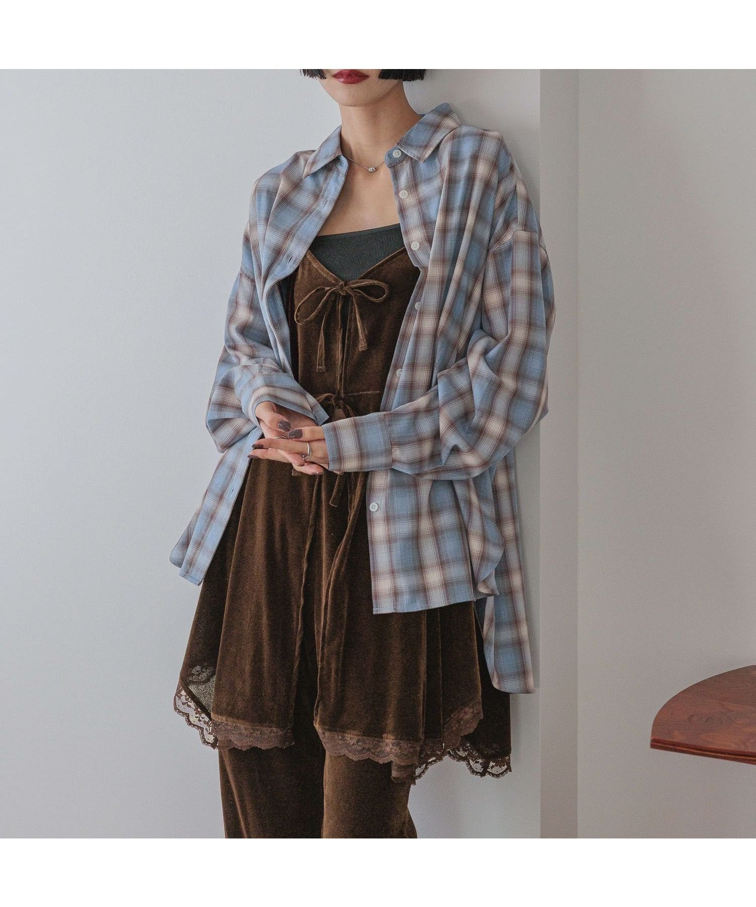【ローリーズファーム/LOWRYS FARM】のアソートチェックBIGシャツ インテリア・キッズ・メンズ・レディースファッション・服の通販 founy(ファニー) 　ファッション　Fashion　レディースファッション　Fashion for Women　トップス・カットソー　Cut & Sew Tops　シャツ・ブラウス・オフィスカジュアル　Elegant Blouses & Button-Ups　チェック　Check, Plaid, Tartan　ビスチェ　Bustier, Corset Top　ラップ　Wrap, Wrap Design　レギュラー　Regular, Standard Fit　夏　Summer　ブルーオンブレチェック|ID: prp329100004632988 ipo3291000000033437390