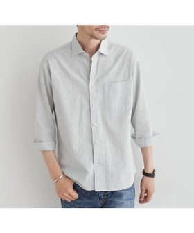 【タケオキクチ/TAKEO KIKUCHI / MEN】のハイブリッド リネン 7分袖 シャツ 人気、トレンドファッション・服の通販 founy(ファニー) ファッション Fashion メンズファッション Fashion for Men カットソー Cut and Sewn Top シャンブレー Chambray, Denim-Like Fabric ポケット Pocket, Pocket Detail リネン Linen, Linen Fabric エレガント 上品 Elegant 夏 Summer |ID:prp329100004633005