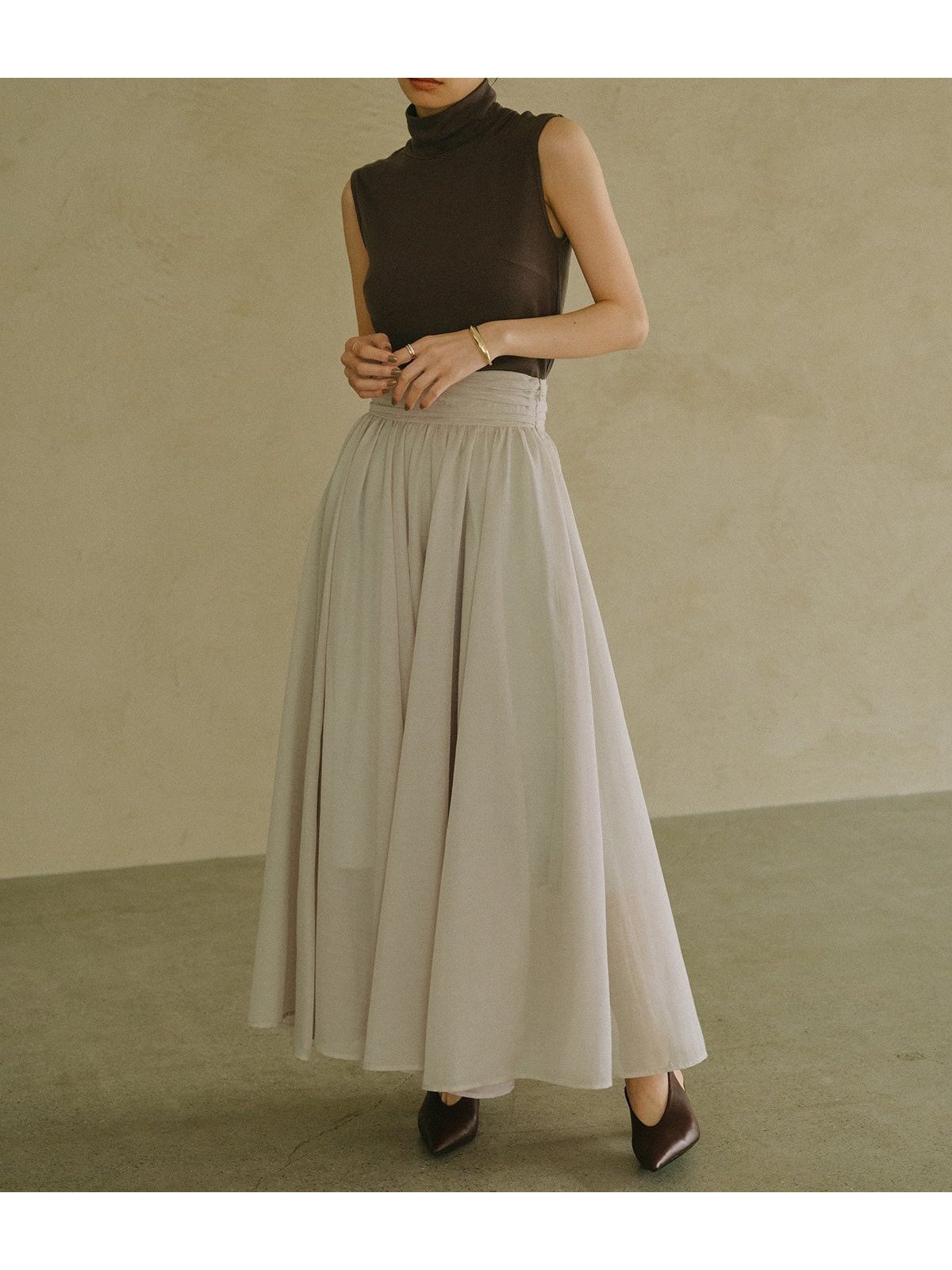 【アニュアンス/anuans】のエアリーフレアスカート 人気、トレンドファッション・服の通販 founy(ファニー) 　ファッション　Fashion　レディースファッション　Fashion for Women　スカート　Skirts　Aライン・フレアスカート　A-Line & Flared Skirts　エアリー　Airy Texture　ギャザー　Gathered, Ruffled　シャーリング　Shirring, Ruched　フィット　Fit, Slim Fit　フレア　Flare, Flared　ロング　Long, Long-Length　 other-1|ID: prp329100004633145 ipo3291000000033397915
