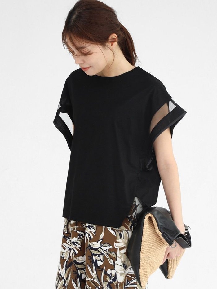 【ラシュッド/LASUD】のチュールドッキングカットソー インテリア・キッズ・メンズ・レディースファッション・服の通販 founy(ファニー) https://founy.com/ ファッション Fashion レディースファッション Fashion for Women トップス・カットソー Cut & Sew Tops カットソー・ベーシックTシャツ Cut-and-Sewn Tops / Stretch Tees & Basics スリット Slit, Slit Detail チュール Tulip, Tulip Motif デニム Denim, Jeans Material ドッキング Docking, Mixed Material ヘムライン Hemline, Bottom Cut ボックス Boxy, Box Shape 夏 Summer |ID: prp329100004633195 ipo3291000000033465408