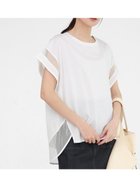 【ラシュッド/LASUD】のチュールドッキングカットソー オフホワイト|ID: prp329100004633195 ipo3291000000033465412