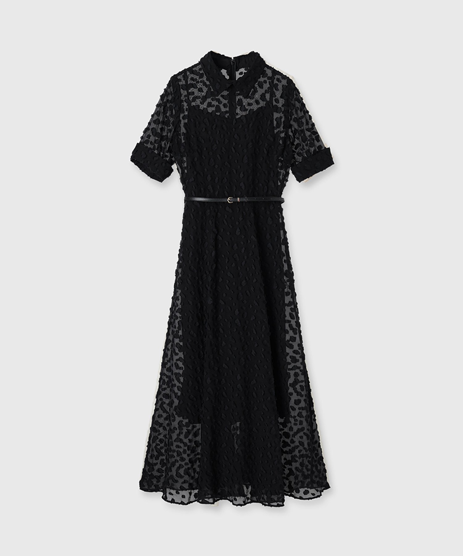 【アニュアンス/anuans】のジオメジャガードシャツワンピース インテリア・キッズ・メンズ・レディースファッション・服の通販 founy(ファニー) 　ファッション　Fashion　レディースファッション　Fashion for Women　ワンピース　Dresses　シャツワンピース / 1枚で着映えコーデ　Shirt Dresses　おすすめ　Recommended / Our Picks　エレガント 上品　Elegant　カットジャガード　Cut Jacquard　クラシカル　Classical, Vintage-Inspired　フレア　Flare, Flared　ランダム　Random, Irregular　BLACK|ID: prp329100004633232 ipo3291000000033401207