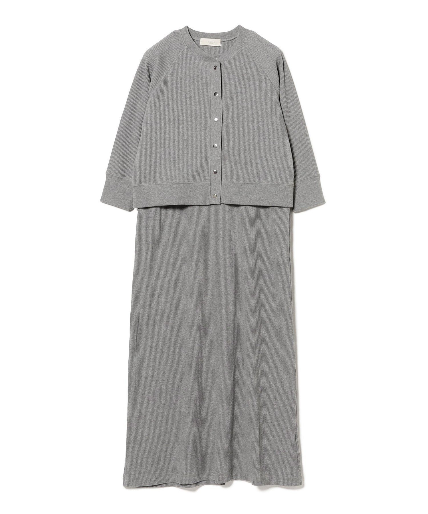 【ビーミングライフストアバイビームス/B:MING LIFE STORE by BEAMS】の【セットアイテム】カーディガン * ワンピース セットアップ インテリア・キッズ・メンズ・レディースファッション・服の通販 founy(ファニー) 　ファッション　Fashion　レディースファッション　Fashion for Women　ワンピース　Dresses　カーディガン　Cardigan, Knitwear　シンプル　Simple, Minimal　ストレート　Straight, Straight Cut　スリーブ　Sleeve, Long Sleeve / Short Sleeve　セットアップ　Set-Up, Coordinated Outfit　テレコ　Ribbed, Rib Stitch　ドット　Polka Dot, Dot Pattern　ノースリーブ　Sleeveless, No-Sleeve　リラックス　Relax, Relaxed Fit　TOP_GREY|ID: prp329100004633256 ipo3291000000033427040