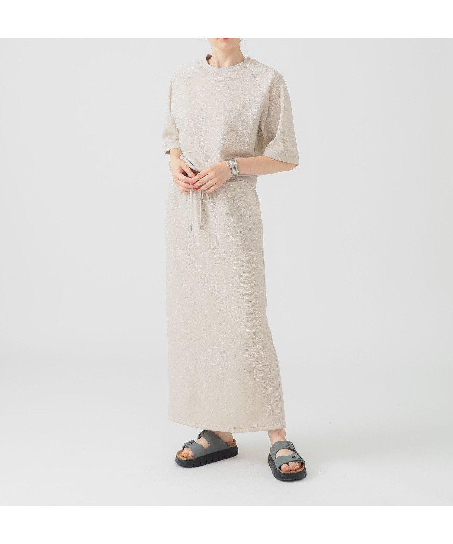 【ビーミングライフストアバイビームス/B:MING LIFE STORE by BEAMS】の【セットアイテム】ラメ 裏毛 セットアップ(S~M) インテリア・キッズ・メンズ・レディースファッション・服の通販 founy(ファニー) 　ファッション　Fashion　レディースファッション　Fashion for Women　セットアップ　Matching Sets　シンプル　Simple, Minimal　セットアップ　Set-Up, Coordinated Outfit　デニム　Denim, Jeans Material　トレンド　Trend, Trending Now　リラックス　Relax, Relaxed Fit　エレガント 上品　Elegant　LIGHT_BEIGE|ID: prp329100004633258 ipo3291000000033427043