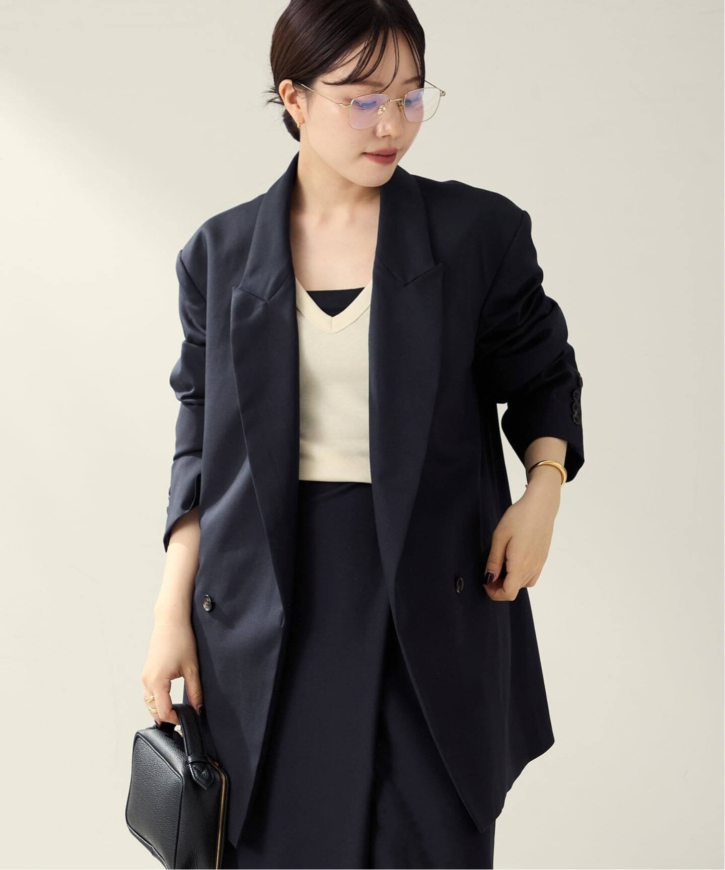 【プラージュ/Plage】のR IAM WOOSTED ジャケット インテリア・キッズ・メンズ・レディースファッション・服の通販 founy(ファニー) 　ファッション　Fashion　レディースファッション　Fashion for Women　アウター　Coat / Outerwear Collection　レディースジャケット・軽アウター　Jackets　シンプル　Simple, Minimal　ジャケット　Jacket, Outerwear　ジュエリー　Jewelry, Accessories　ドレープ　Drape, Draping Fabric　エレガント 上品　Elegant　ネイビー|ID: prp329100004633324 ipo3291000000033351102