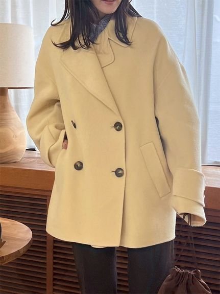【ミラオーウェン/Mila Owen】のwoolコクーンシルエットピーコート インテリア・キッズ・メンズ・レディースファッション・服の通販 founy(ファニー) 　ファッション　Fashion　レディースファッション　Fashion for Women　アウター　Coat / Outerwear Collection　コート・ロングコート・ピーコート　Long Coats, Peacoats & More　オレンジ　Orange　スタイリッシュ　Stylish, Fashionable　バランス　Balance, Style Balance　ロング　Long, Long-Length　ワイド　Wide, Wide Fit　エレガント 上品　Elegant　定番　Standard, Basic Item　YEL[032]|ID: prp329100004633356 ipo3291000000033351463